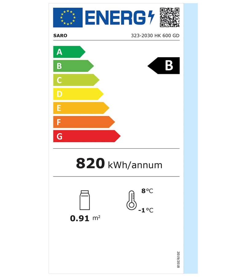 Lagerkühlschrank mit Glastür 620 Liter Energie B Lagerkühlschrank mit Glastür 620 Liter Energie B