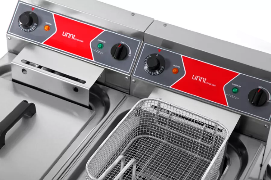 Elektrofritteusen E65CF20 Doppelbecken 2x10L 2x9kW 50-190°C