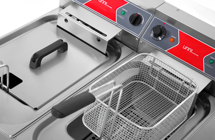 Elektrofritteusen E65CF20 Doppelbecken 2x10L 2x9kW 50-190°C