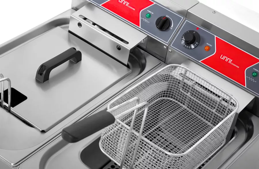 Elektrofritteusen E65CF20 Doppelbecken 2x10L 2x9kW 50-190°C