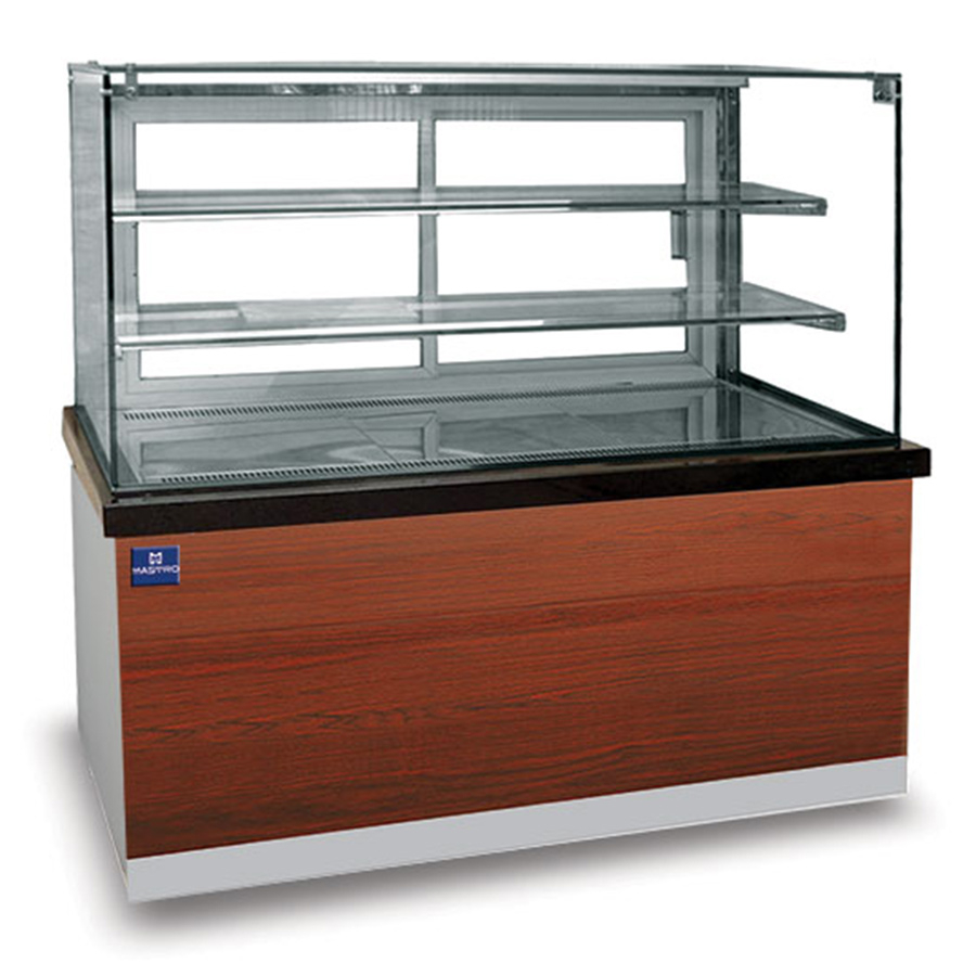 Banketbalie met 2 legplanken en rechte frontbeglazing - circulatielucht 0,8°C