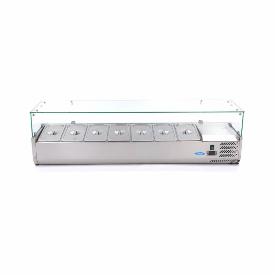 Opbouwkoelvitrine - 160 cm - Geschikt voor 7 x 1/3 GN