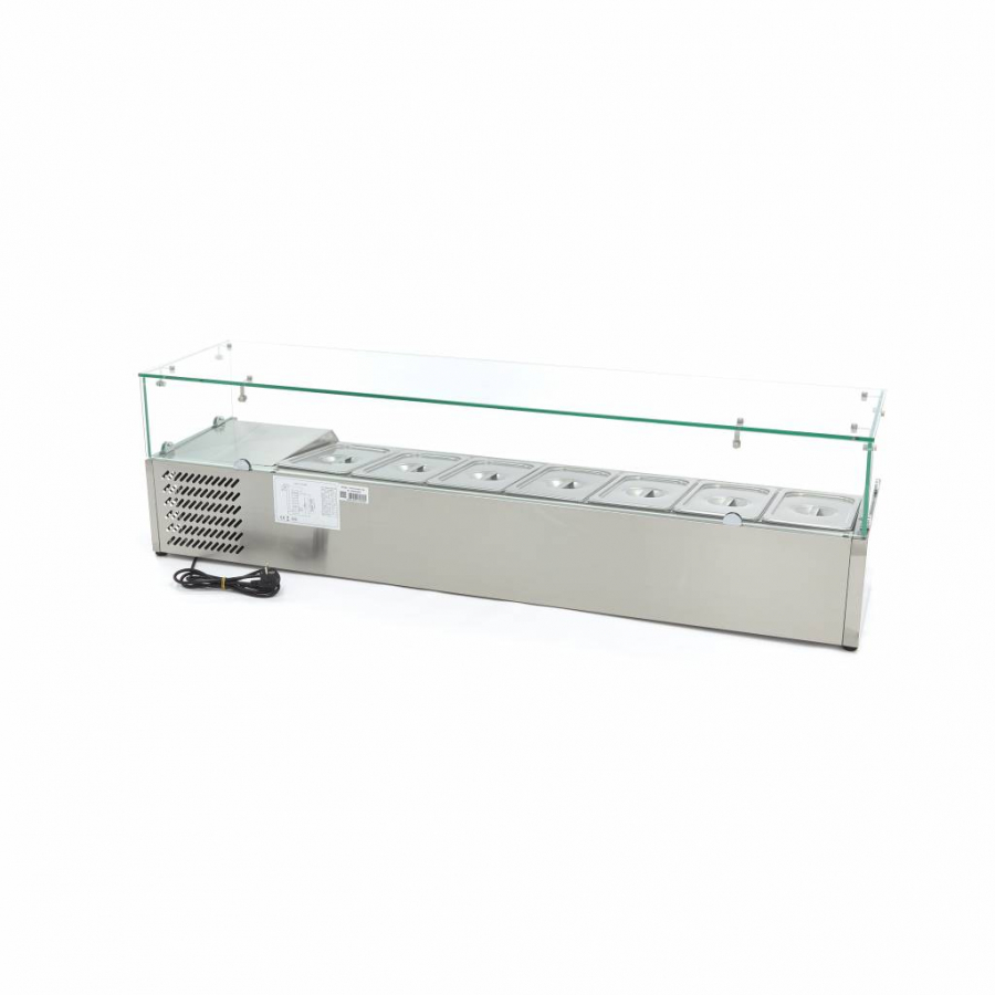 Opbouwkoelvitrine - 160 cm - Geschikt voor 7 x 1/3 GN