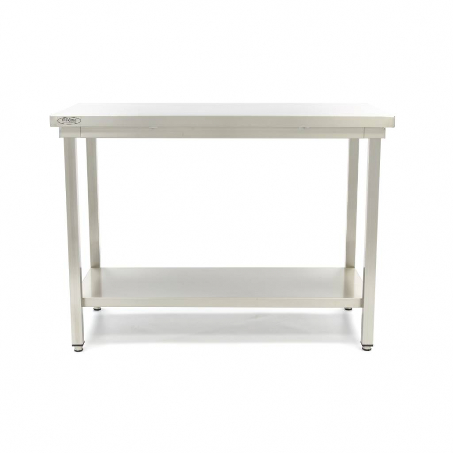 Edelstahltisch - 140 x 60 cm - einstellbare Höhe - mit Lagerregal