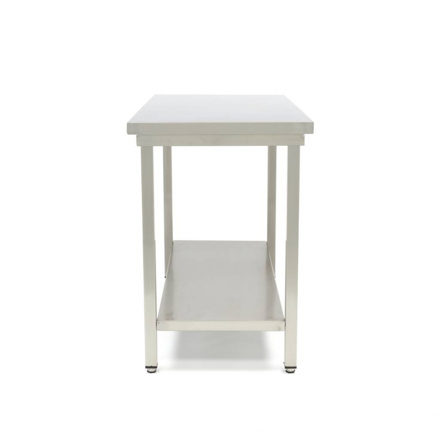 Edelstahltisch - 80 x 60 cm - Einstellbare Höhe - mit Lagerregal