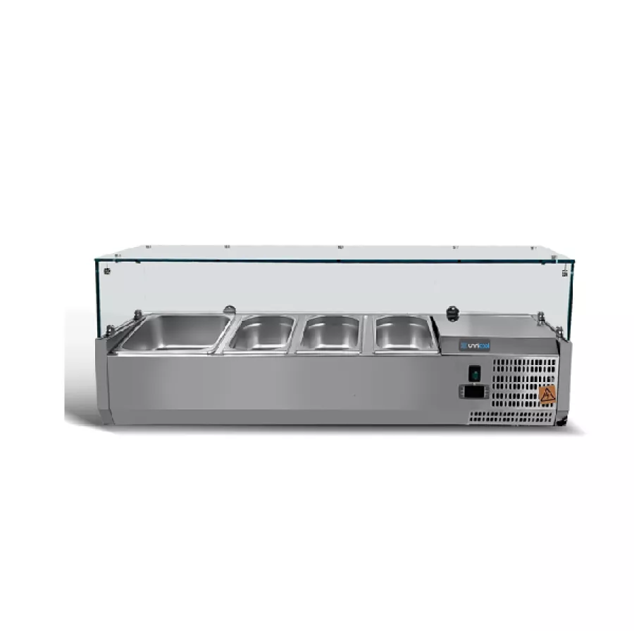 Gekühlte Arbeitsplatte 1000 mm Edelstahl +2°C bis +8°C GN Behälter