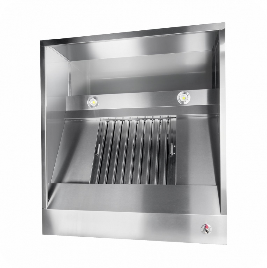 Dunstabzugshaube Box Modell 950mm Edelstahl LED 4 Labyrinthfilter