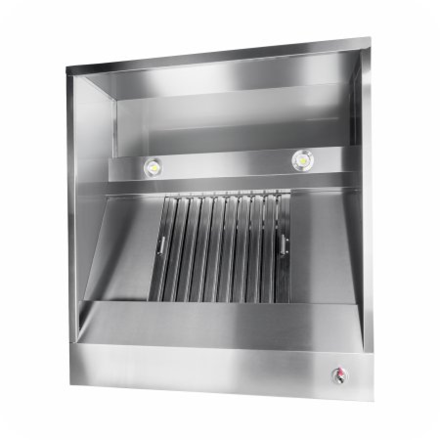 Dunstabzugshaube Box Modell 950mm Edelstahl LED Fettablassventil