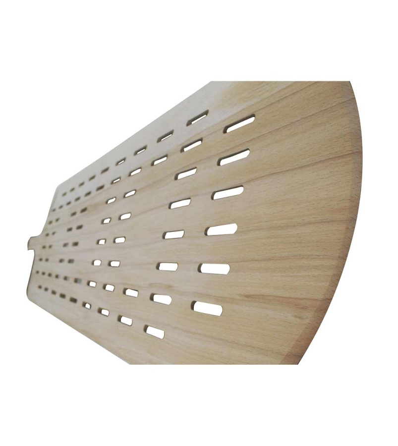 Rechteckige Pizzaschaufel Holz | Durchlöschert mit Stiel | 30x93 (BxT in cm)