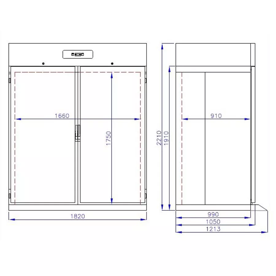 Combisteel Roll-In Kühlschrank Rfs Mono Block 1400 Liter mit 2 Türen