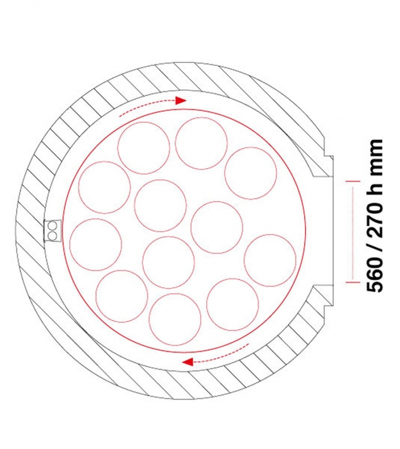 Gas Pizzaofen Pavesi TWISTER 130 | Backfläche rotierend | 10 bis 12 Pizzen | B1800 x T1700 x H1900 mm
