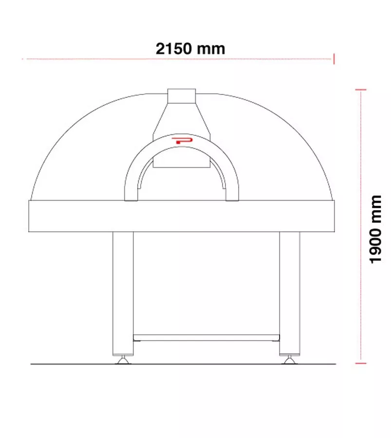 Holz Pizzaofen Pavesi JOY 130TW | Backfläche rotierend | 10 bis 12 Pizzen | B2150 x T1864 x H1900 mm