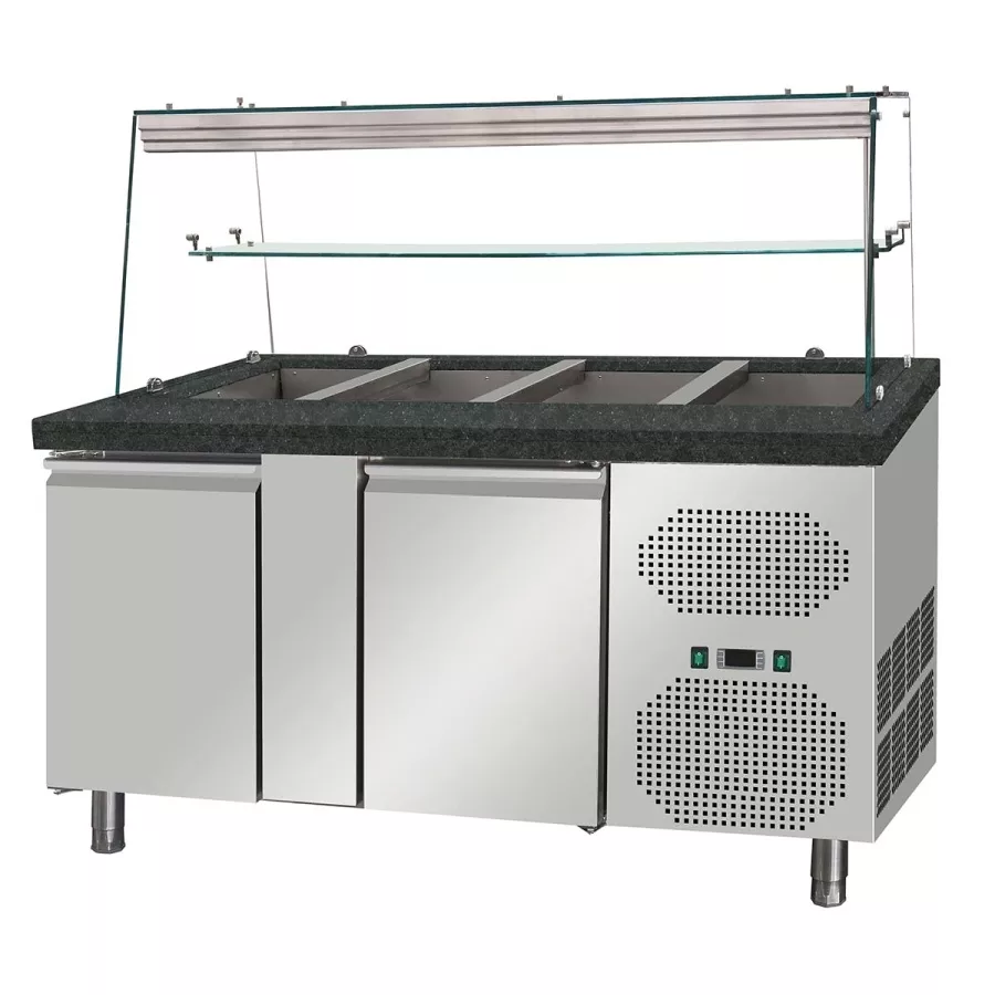 Salattheke 2 Türen Schwarz | 4x GN 1/1 Salattheke 2 Türen Schwarz | 4x GN 1/1