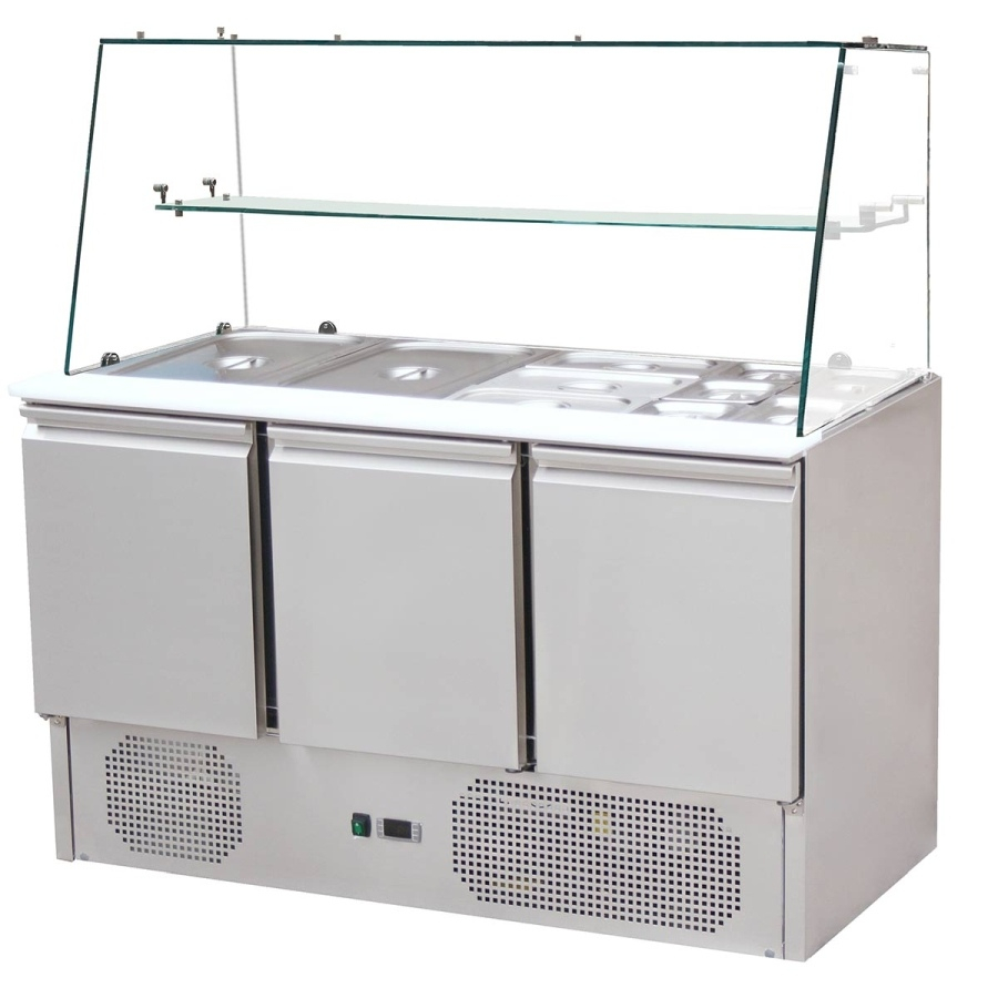 Saladette 3-türig Glasaufsatz | Gerader Glasaufsatz Saladette 3-türig Glasaufsatz | Gerader Glasaufsatz