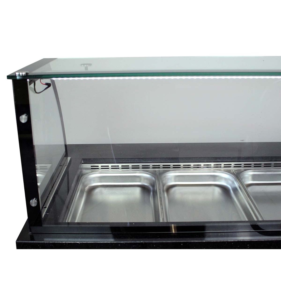 Salattheke (Dönertheke) | 3 x 1/1GN | B1120 x T850 x H1300 mm | Wit-Zwart