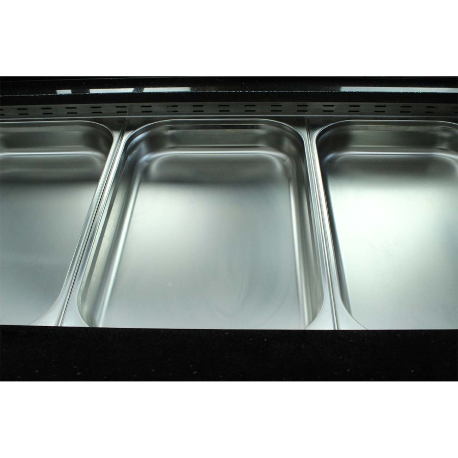 Salattheke (Dönertheke) | 4 x 1/1GN | B1500 x T850 x H1300 mm | Weiß-Schwarz