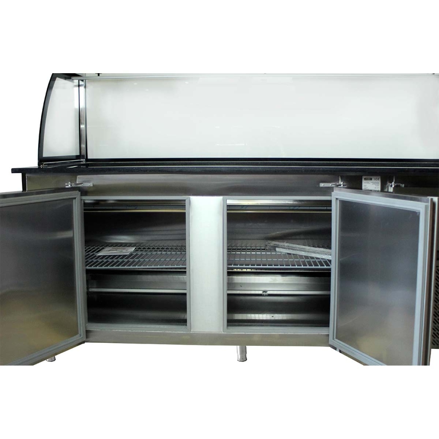 Salattheke (Dönertheke) | 5 x 1/1GN | B1800 x T850 x H1300 mm | Weiß-Schwarz Salattheke (Dönertheke) | 5 x 1/1GN | B1800 x T850 x H1300 mm | Weiß-Schwarz
