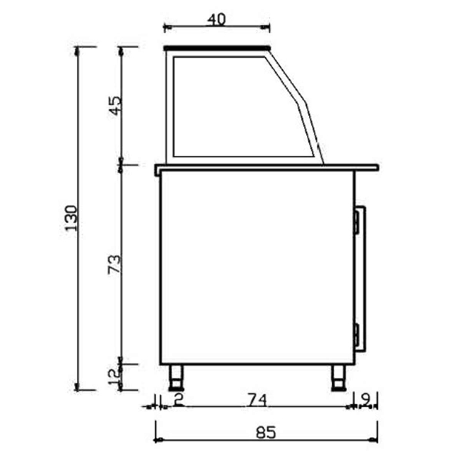 Salattheke (Dönertheke) mit Kassentisch | 5 x 1/1GN + 1 x 2/4GN | B2500 x T850 x H1300 mm | Weiß-Schwarz (Versandkosten ermitteln wir vor Kaufabschluss anhand Ihrer PLZ und des gewählten Logistikunternehmens)