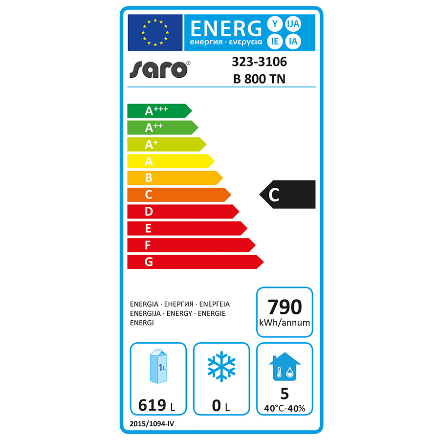 Bakkerijkoelkast 852 liter met 1 deur | RVS | +2º / +8ºC