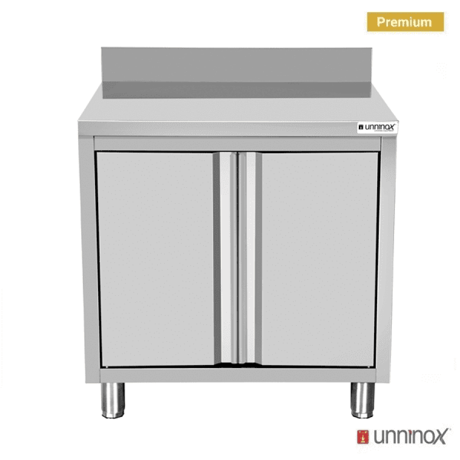 Arbeitsschrank 600mm Edelstahl 800x600x850mm 2 Türen 500kg