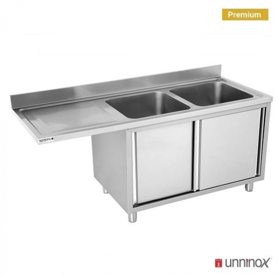 Spülbeckenblock 2 Becken mit Geschirrspüler 200x70x85 cm rechts