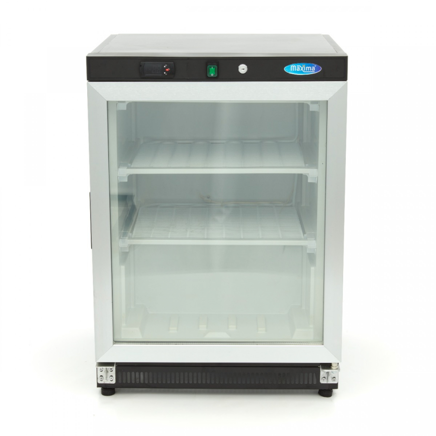 Gefrierschrank - 200L - Schwarz - mit Glastür