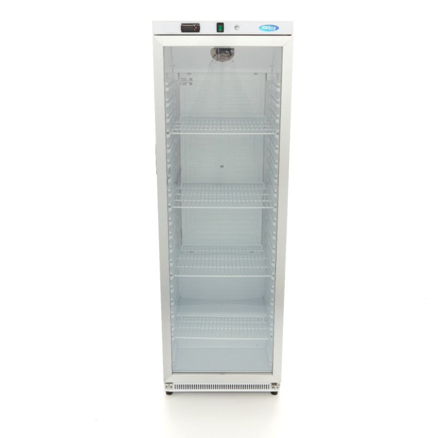 Maxima Gastro Glastürkühlschrank Wit 400 Liter inclusief LED – afsluitbaar