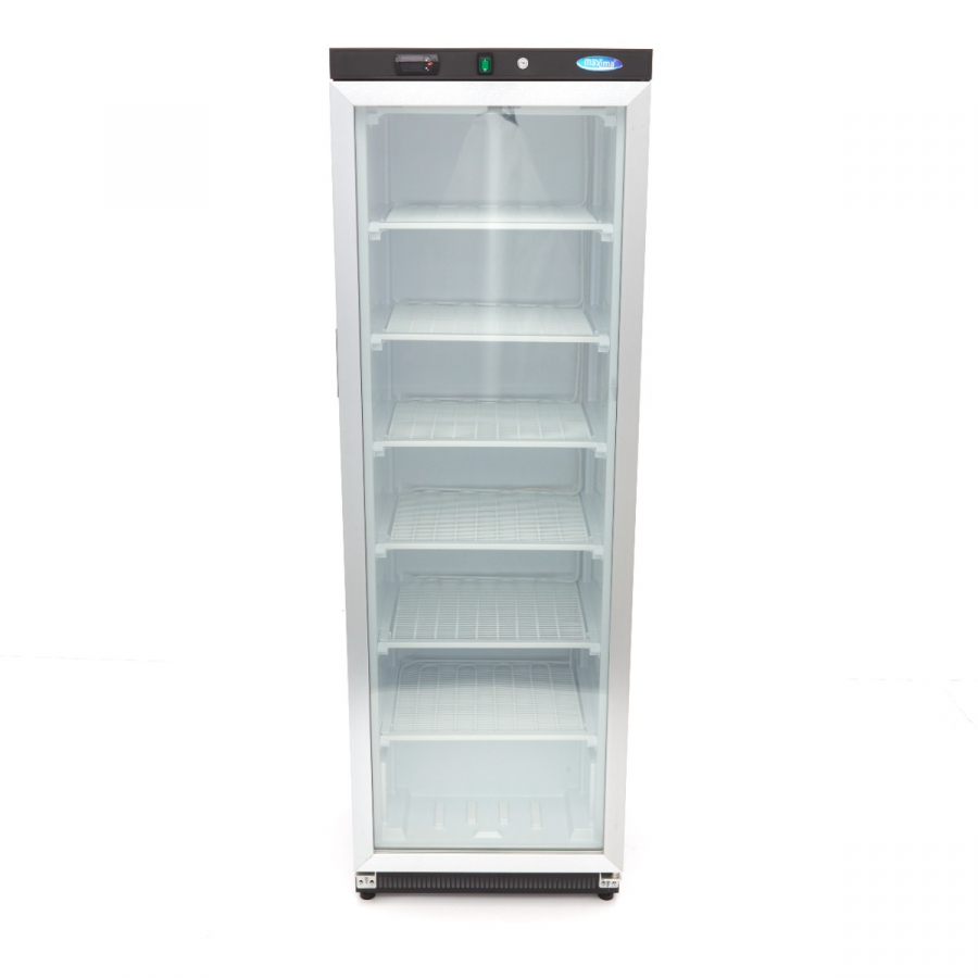 Gefrierschrank - 400L - Schwarz - mit Glastür