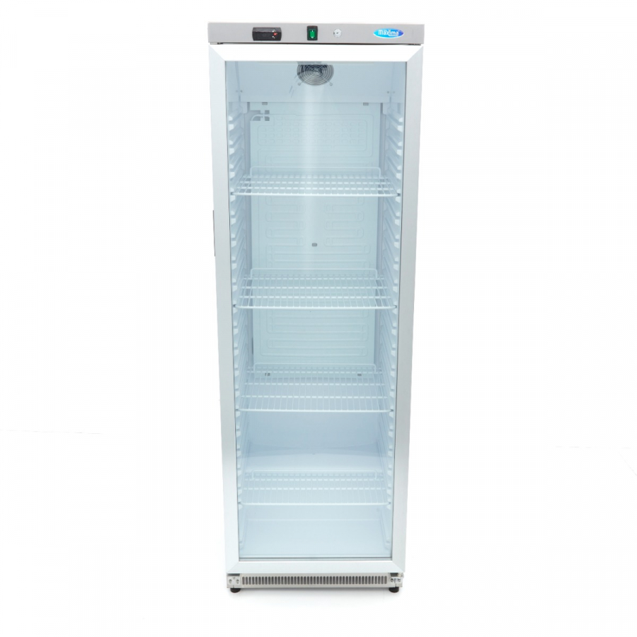 Kühlschrank - 400L - Edelstahl - mit Glastür
