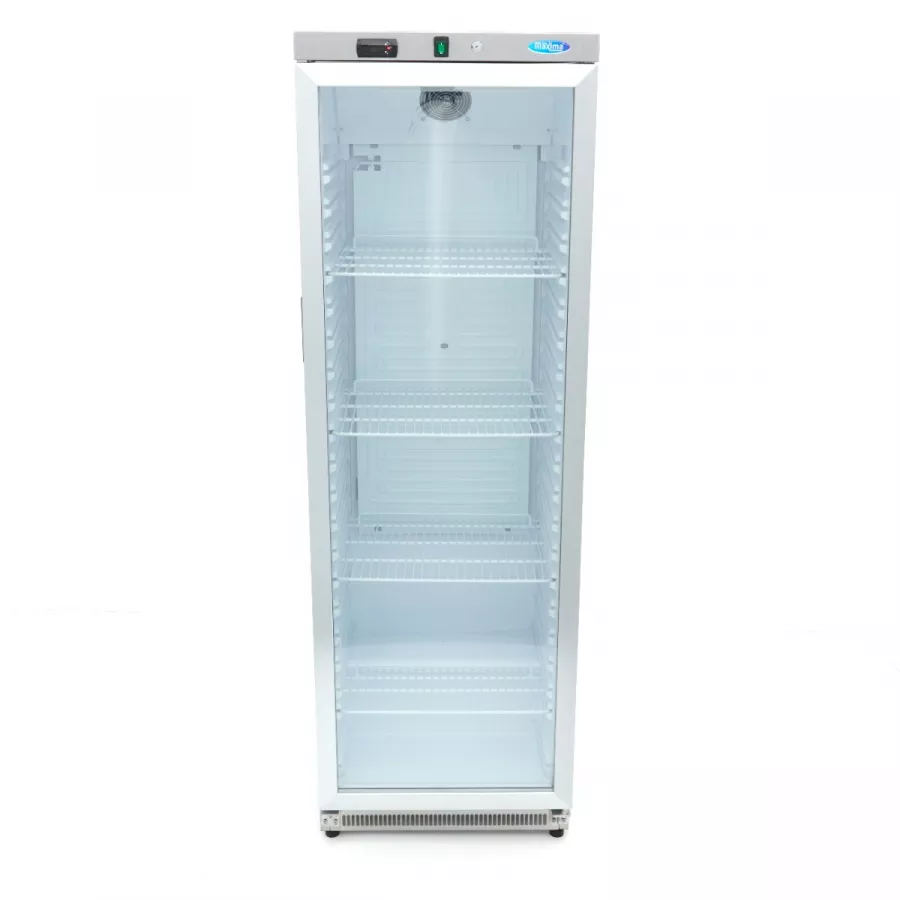 Kühlschrank - 400L - Edelstahl - mit Glastür