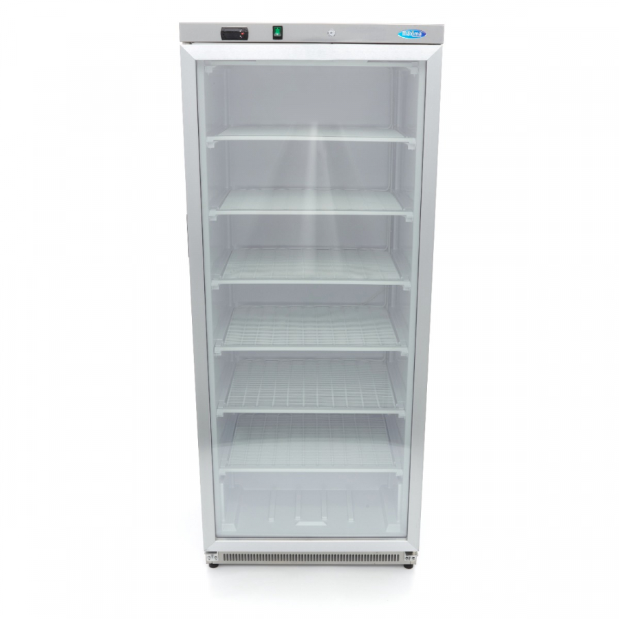 Gefrierschrank - 600L - Edelstahl - mit Glastür