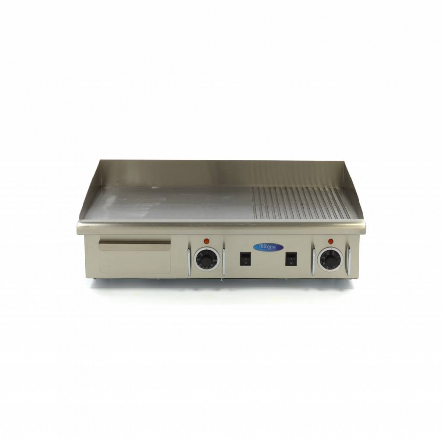 Grillplatte - Halb Gerillt - 73 cm - inkl. Tropfschale - 400 V