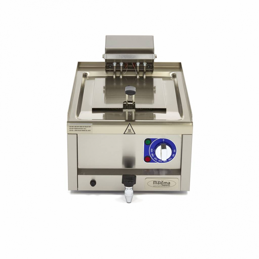 Fritteuse - 10L - 1 Korb - mit Ablasshahn - 400V