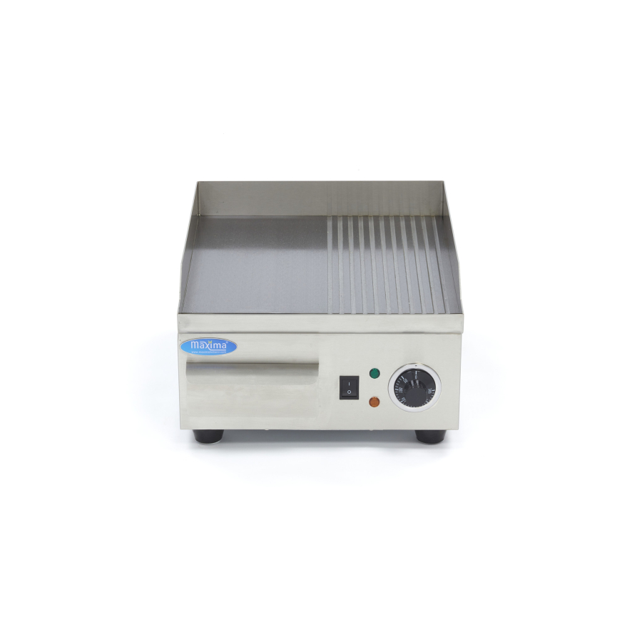 Grillplaat - half geribbeld - 36cm - inclusief opvangbak