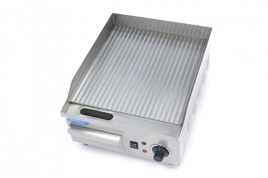Grillplatte - gerillt - 36cm - inklusive Tropfschale