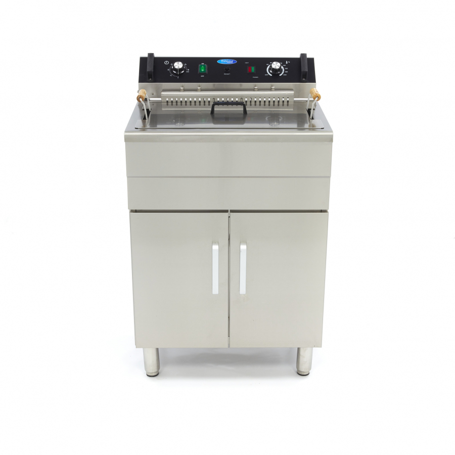 Fritteuse - 30L - 1 Korb - mit Ablasshahn und Ständer Fritteuse - 30L - 1 Korb - mit Ablasshahn und Ständer