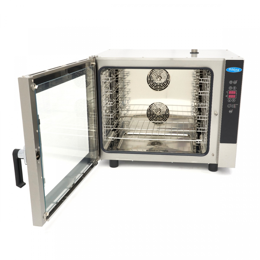 Kombi-Dampfofen - passend für 6 Tabletts (1/1 GN / 60 x 40cm) - Digitale Anzeige - 400V