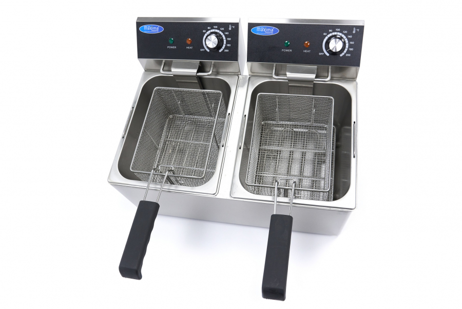 Fritteuse - 2 x 8L - 2 Körbe - bis zu 2,8 kg Pommes frites