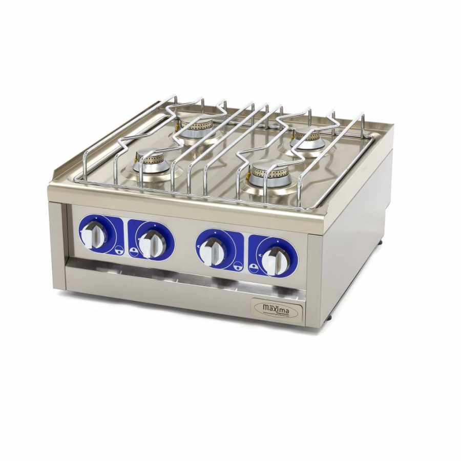 Gewerblicher Kocher 2 Brenner Doppelgerät 60 cm tief Gas - Professioneller Gastro Kocher