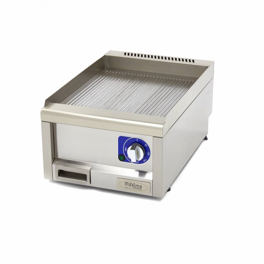 Gewerbegrillplatte gerillt 60cm tief elektrisch 400V - Einzelgerät