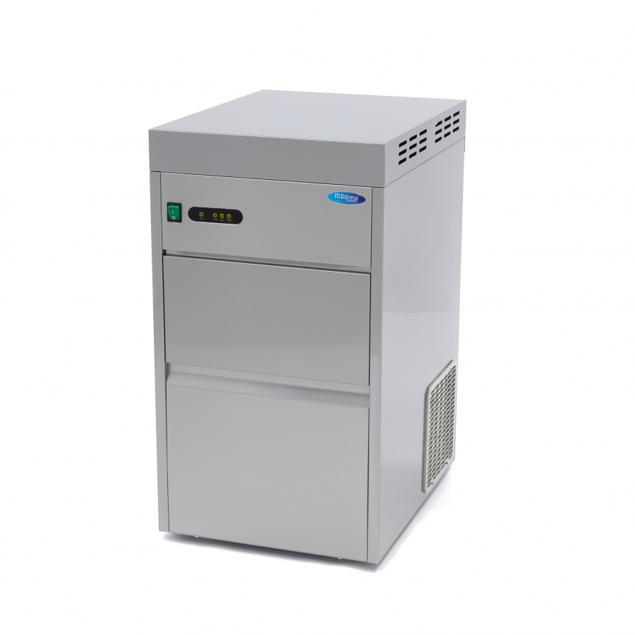 Eismaschine 50 kg/Tag zerkleinert Flocken wassergekühlt - Professionelle Eismaschine für Gastronomie mit 50 kg täglicher Kapazität, zerkleinert Eis in Flocken, wassergekühlt.