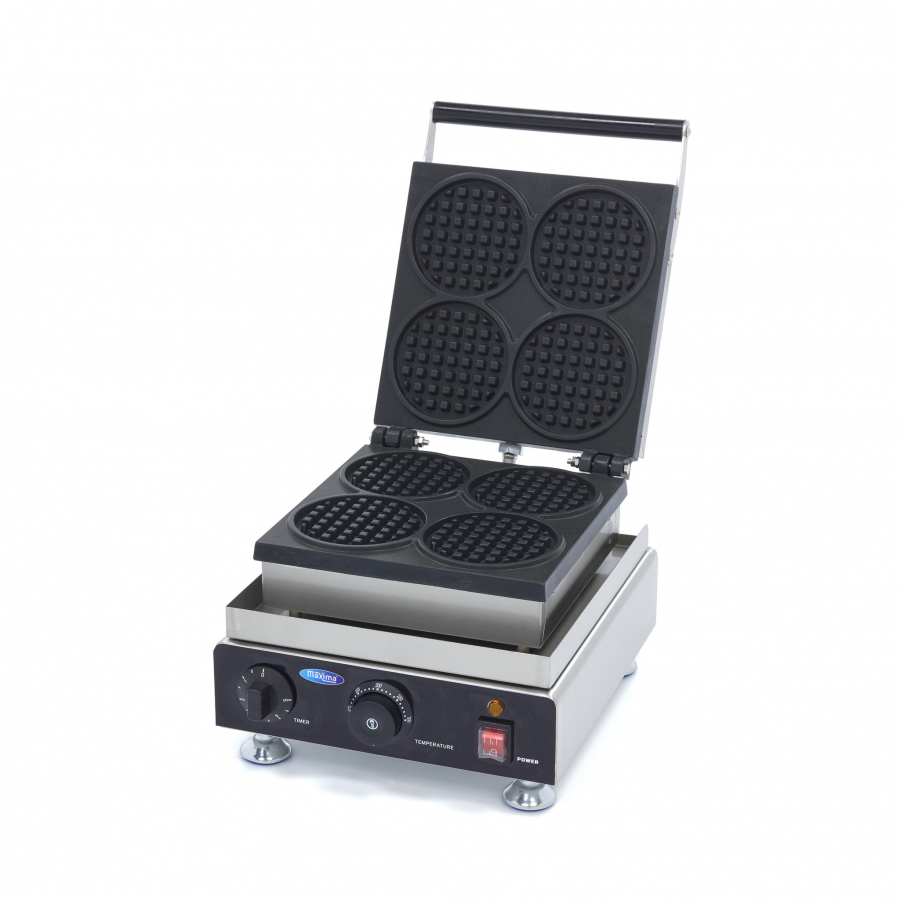 Wafelijzer voor 4 wafels - Mini rond - Gastrohot