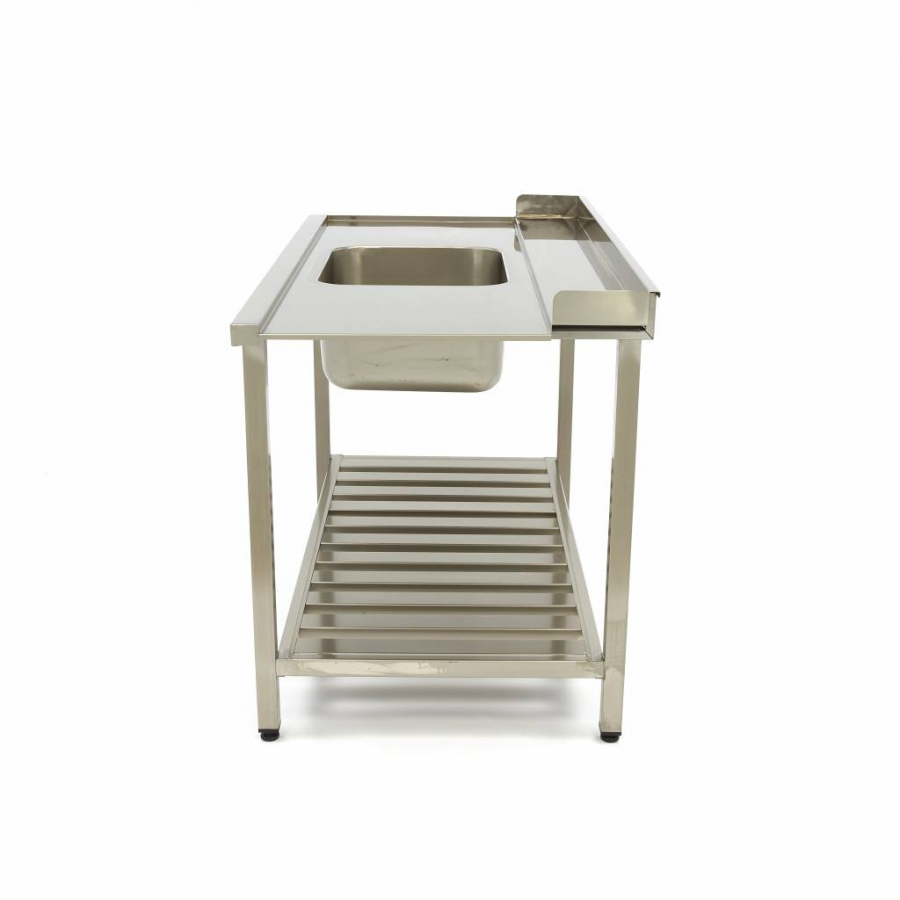 Vaatwasser tafel - 140 x 75cm - Links - met spoelbak en spatbescherming - inclusief opbergvak