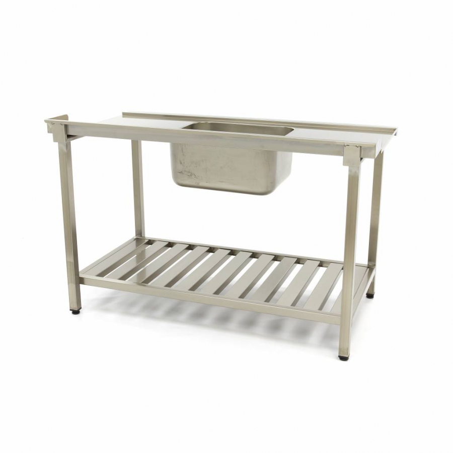 Vaatwasser tafel - 140 x 75cm - Links - met spoelbak en spatbescherming - inclusief opbergvak