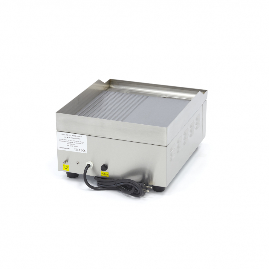 Grillplaat - half geribbeld - 36cm - inclusief opvangbak