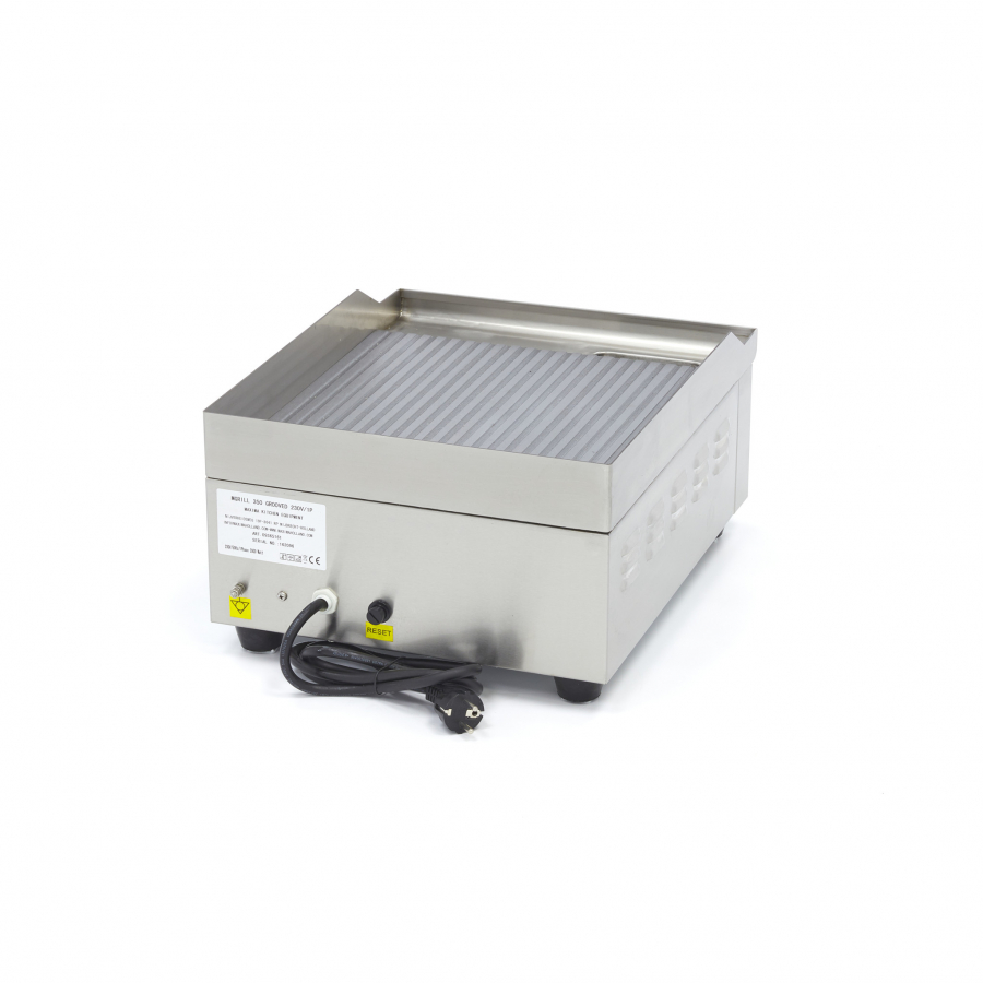 Grillplatte - gerillt - 36cm - inklusive Tropfschale