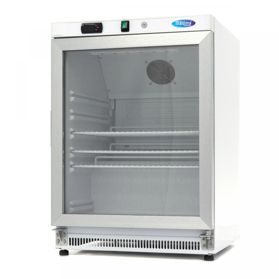 Koelkast 200L wit met glazen deur - modern design voor de gastronomie