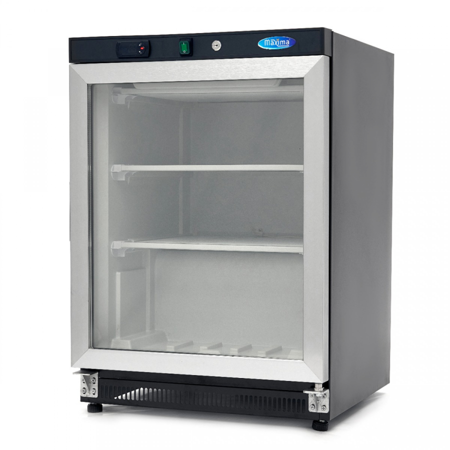 Gefrierschrank 200L Schwarz mit Glastür - Modernes Design für die Gastronomie