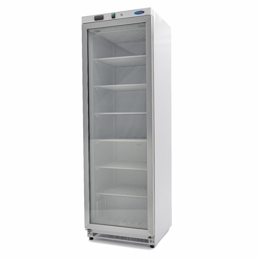 Vrieskast 400L wit met glazen deur - hoge capaciteit en elegant design