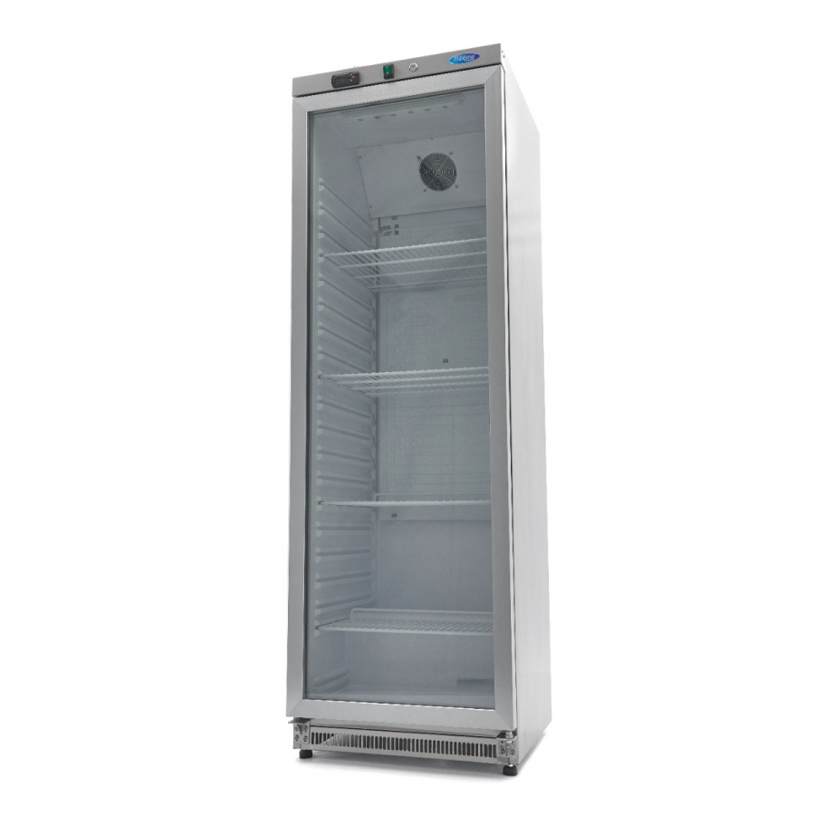 Kühlschrank 400L Edelstahl mit Glastür - Gastrokühlschrank für die Gastronomie